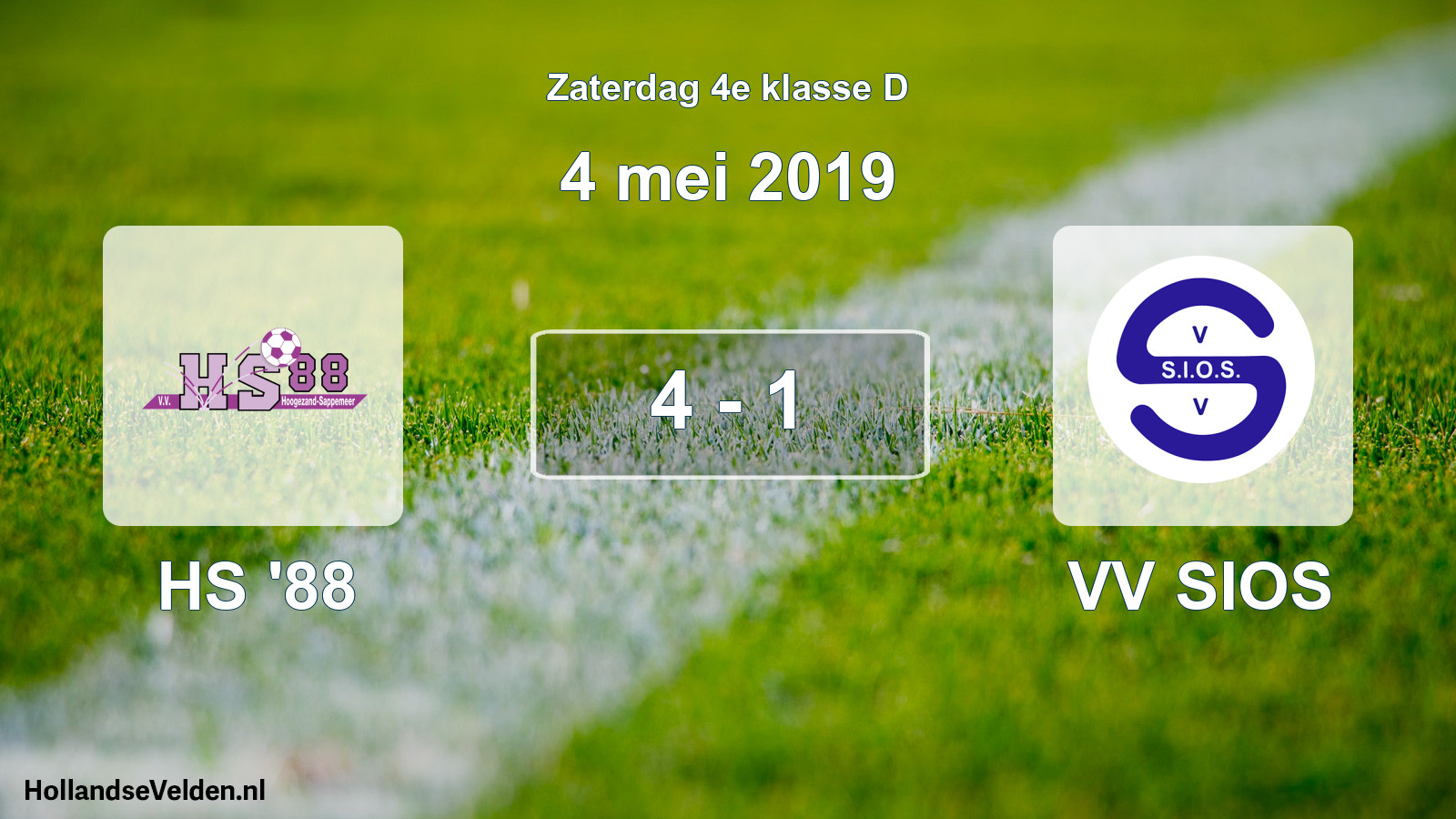 Total number of matches played: HS '88 - VV SIOS 4 - 1 (4 May 2019)