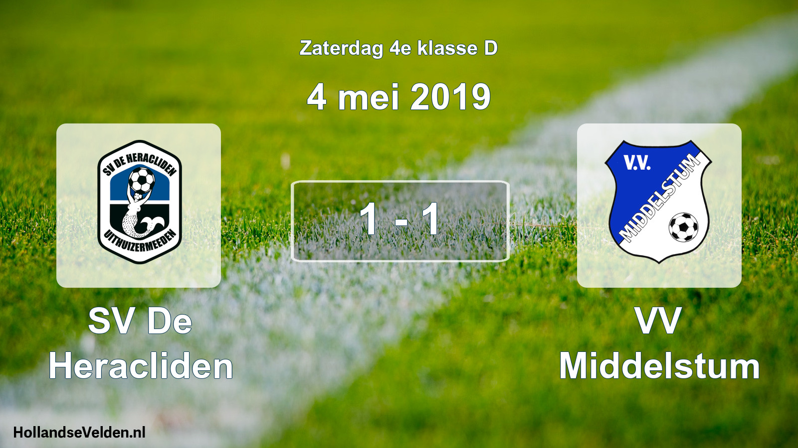 Total number of matches played: SV De Heracliden - VV Middelstum 1 - 1 (4 May 2019)