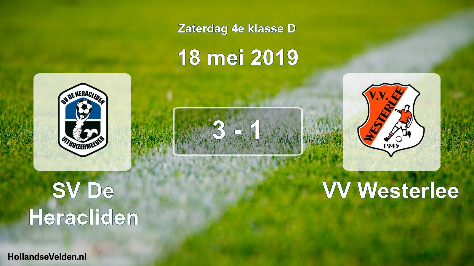 Total number of matches played: SV De Heracliden - VV Westerlee 3 - 1 (18 May 2019)