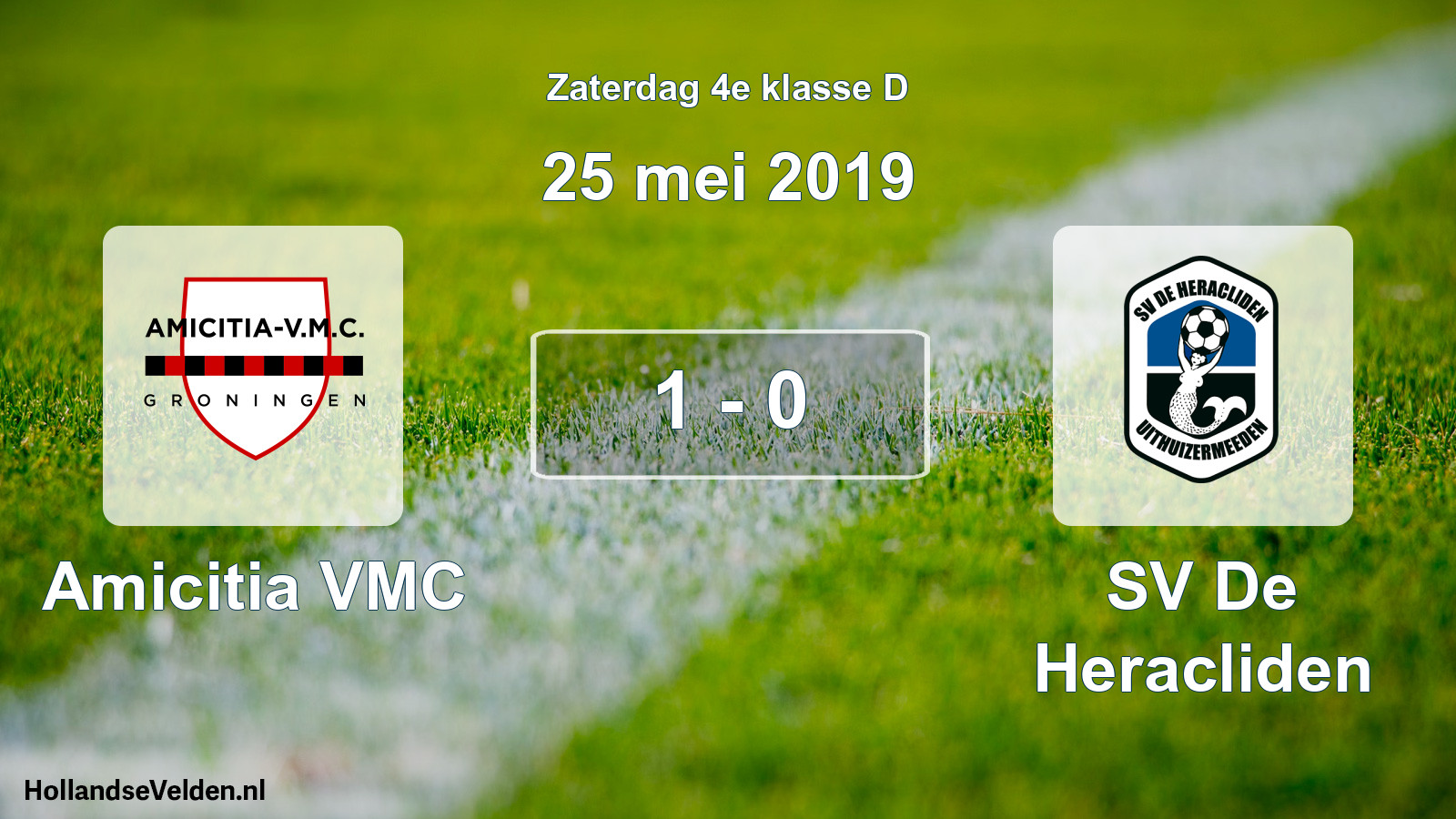 Total number of matches played: Amicitia VMC - SV De Heracliden 1 - 0 (25 May 2019)