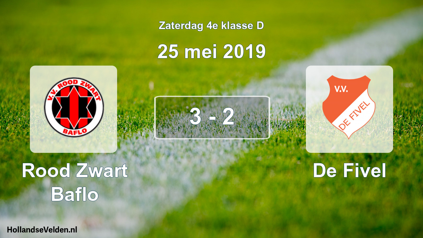 Total number of matches played: Rood Zwart Baflo - De Fivel 3 - 2 (25 May 2019)