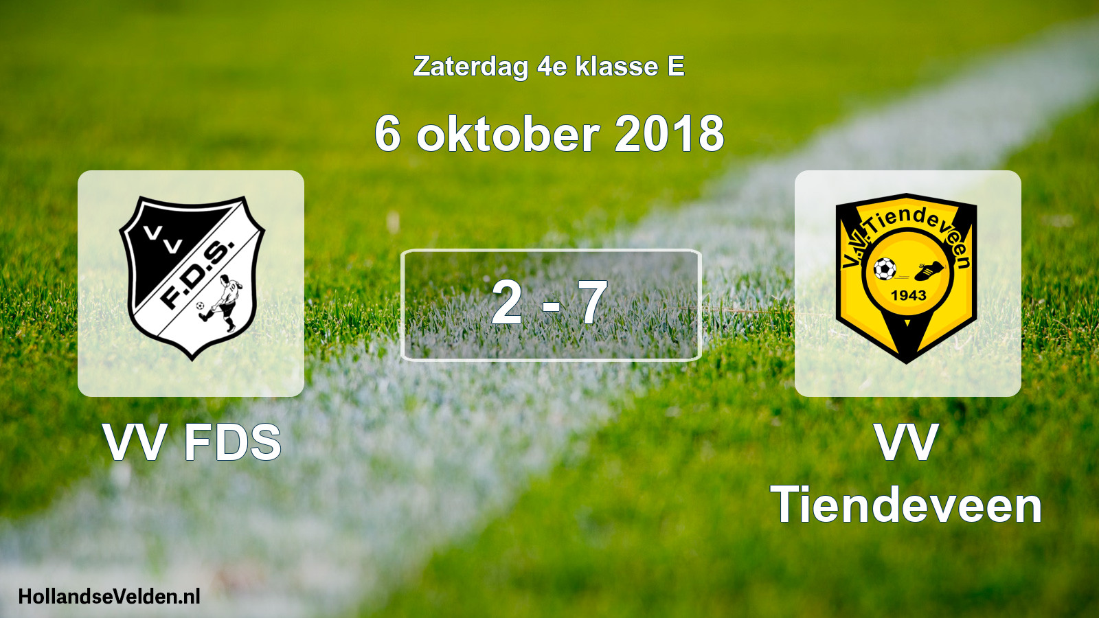 Total number of matches played: VV FDS - VV Tiendeveen 2 - 7 (6 October 2018)