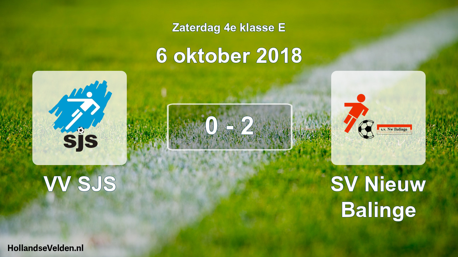 Total number of matches played: VV SJS - SV Nieuw Balinge 0 - 2 (6 October 2018)