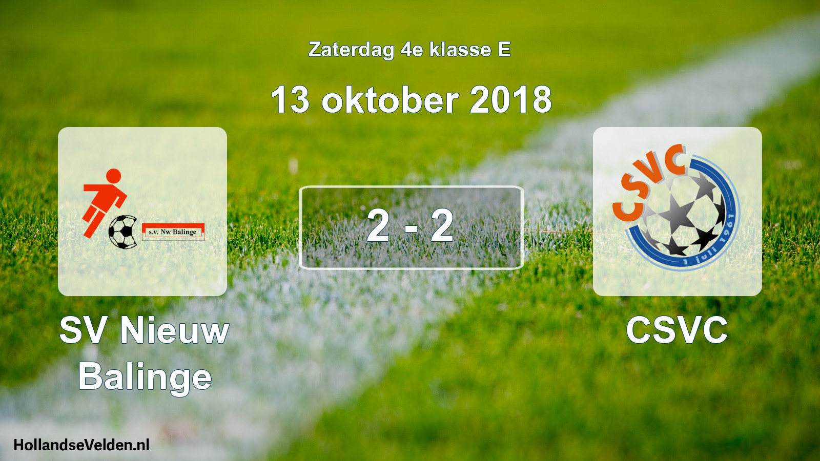 Total number of matches played: SV Nieuw Balinge - CSVC 2 - 2 (13 October 2018)