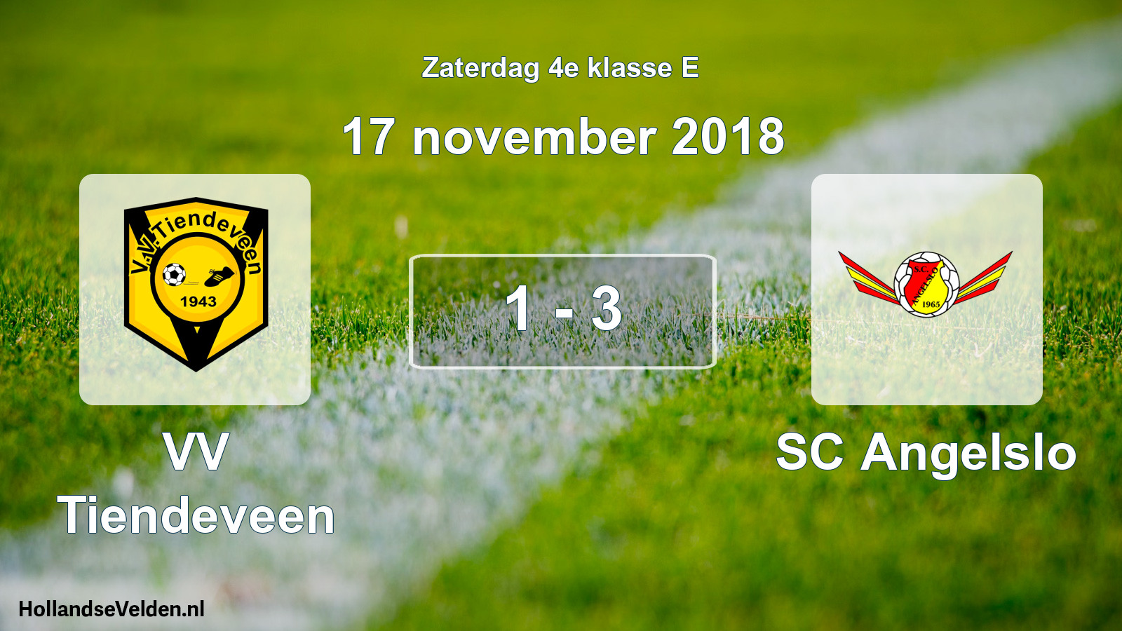 Total number of matches played: VV Tiendeveen - SC Angelslo 1 - 3 (17 November 2018)