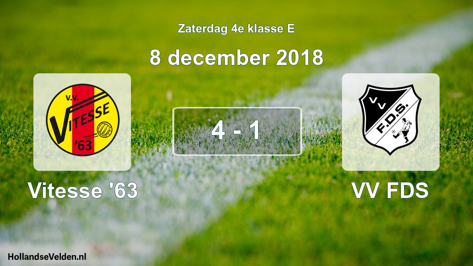 Total number of matches played: Vitesse '63 - VV FDS 4 - 1 (8 December 2018)