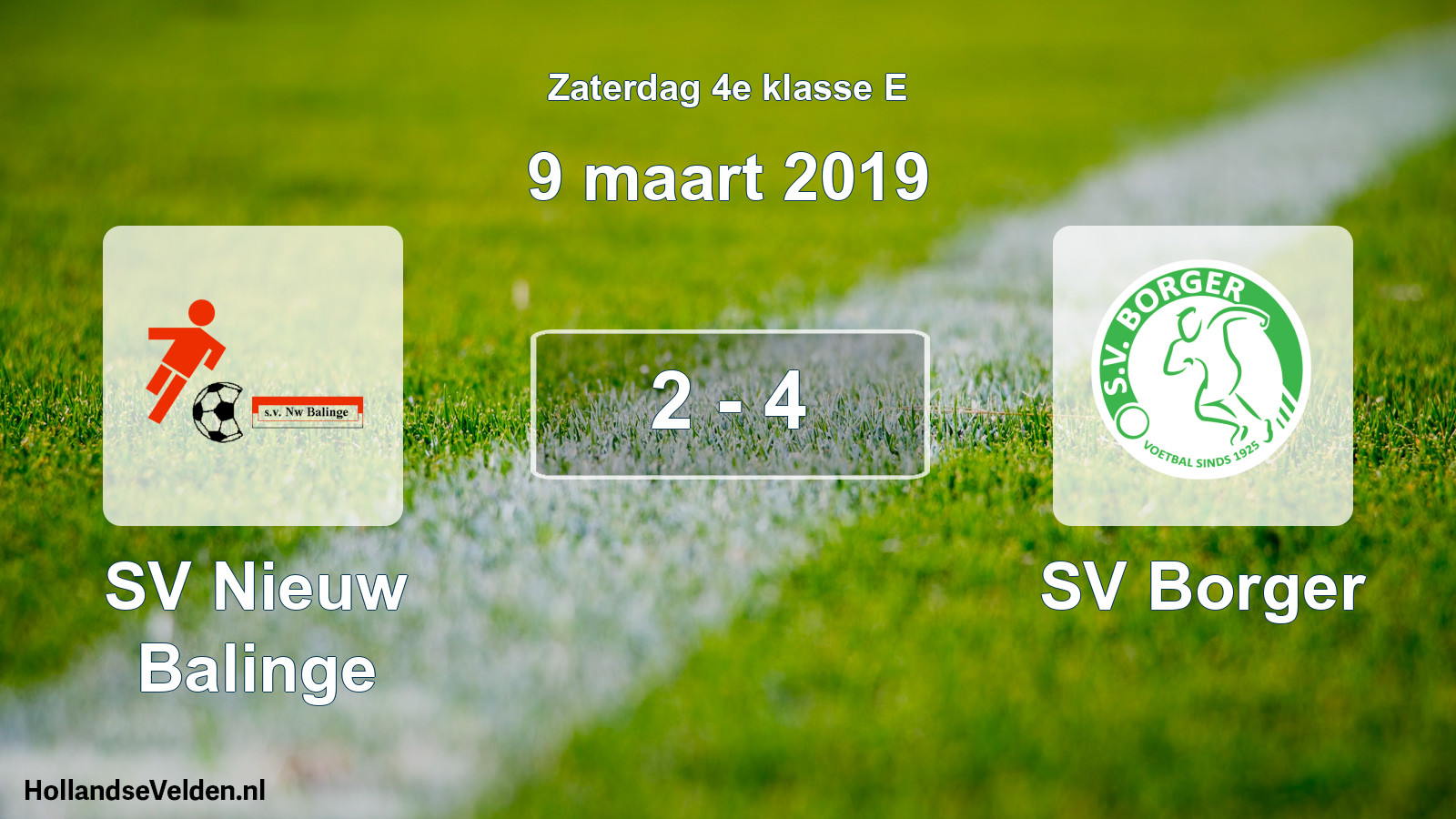 Total number of matches played: SV Nieuw Balinge - SV Borger 2 - 4 (9 March 2019)