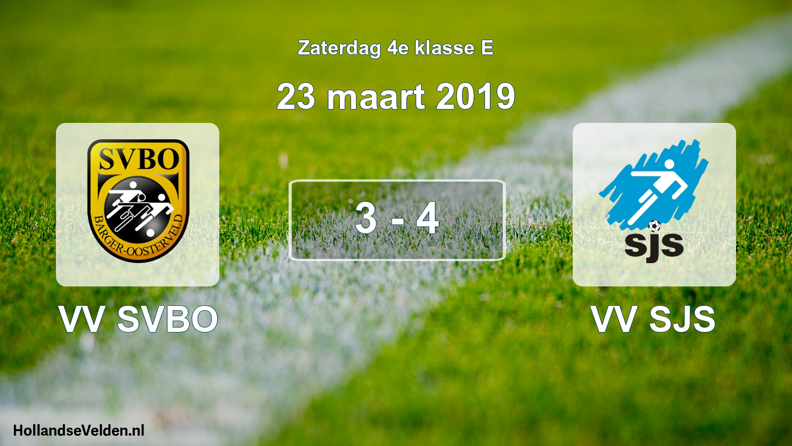 Total number of matches played: VV SVBO - VV SJS 3 - 4 (23 March 2019)