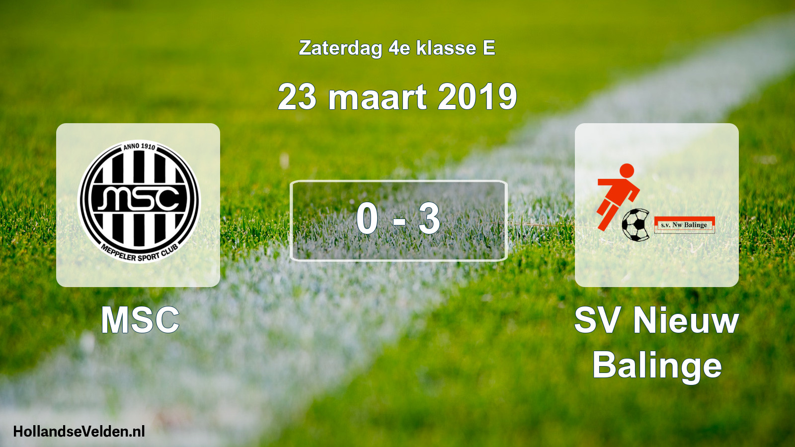 Total number of matches played: MSC - SV Nieuw Balinge 0 - 3 (23 March 2019)