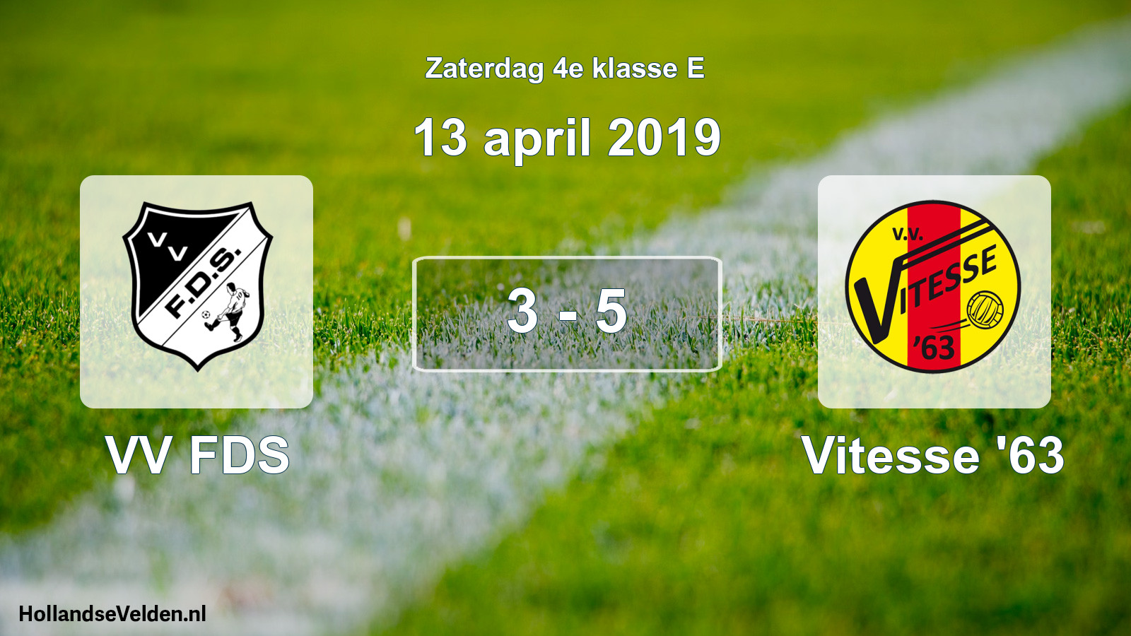 Total number of matches played: VV FDS - Vitesse '63 3 - 5 (13 April 2019)