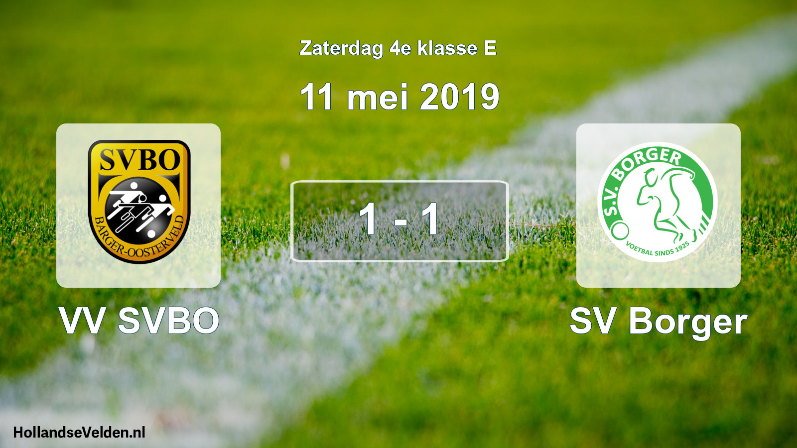 Total number of matches played: VV SVBO - SV Borger 1 - 1 (11 May 2019)