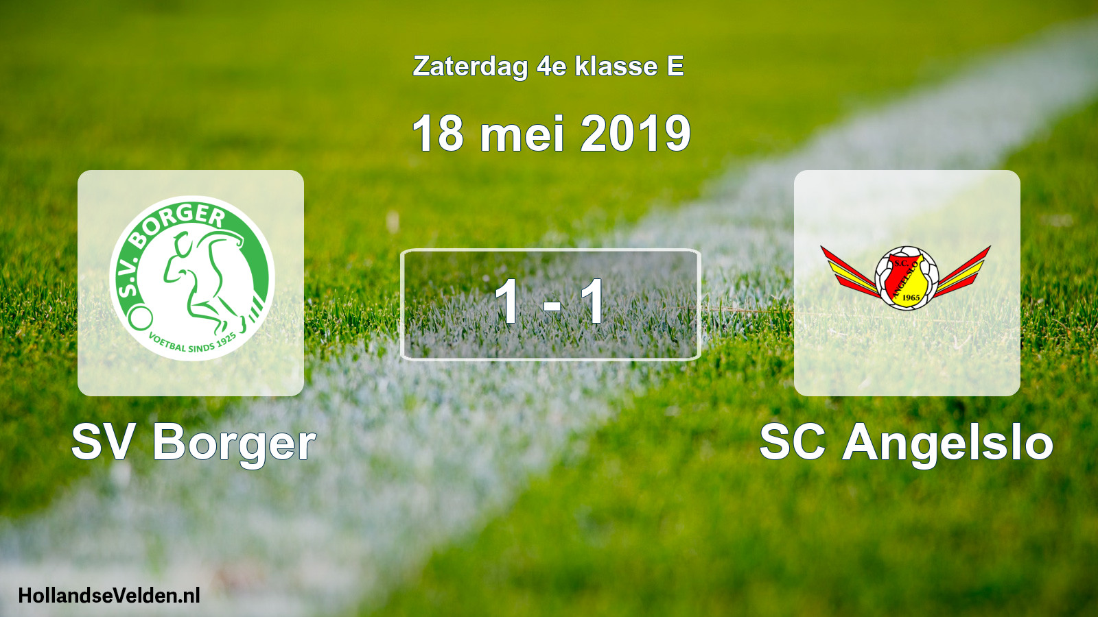 Total number of matches played: SV Borger - SC Angelslo 1 - 1 (18 May 2019)