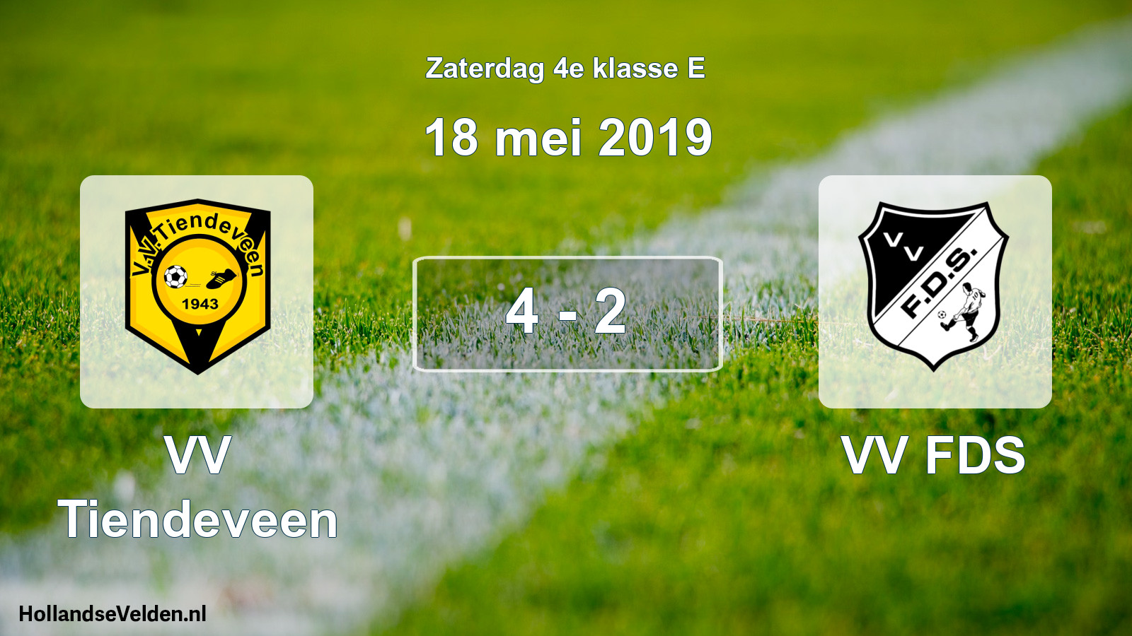 Total number of matches played: VV Tiendeveen - VV FDS 4 - 2 (18 May 2019)