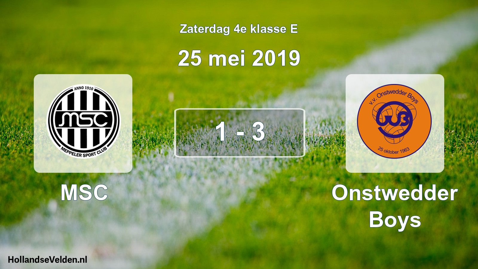 Total number of matches played: MSC - Onstwedder Boys 1 - 3 (25 May 2019)