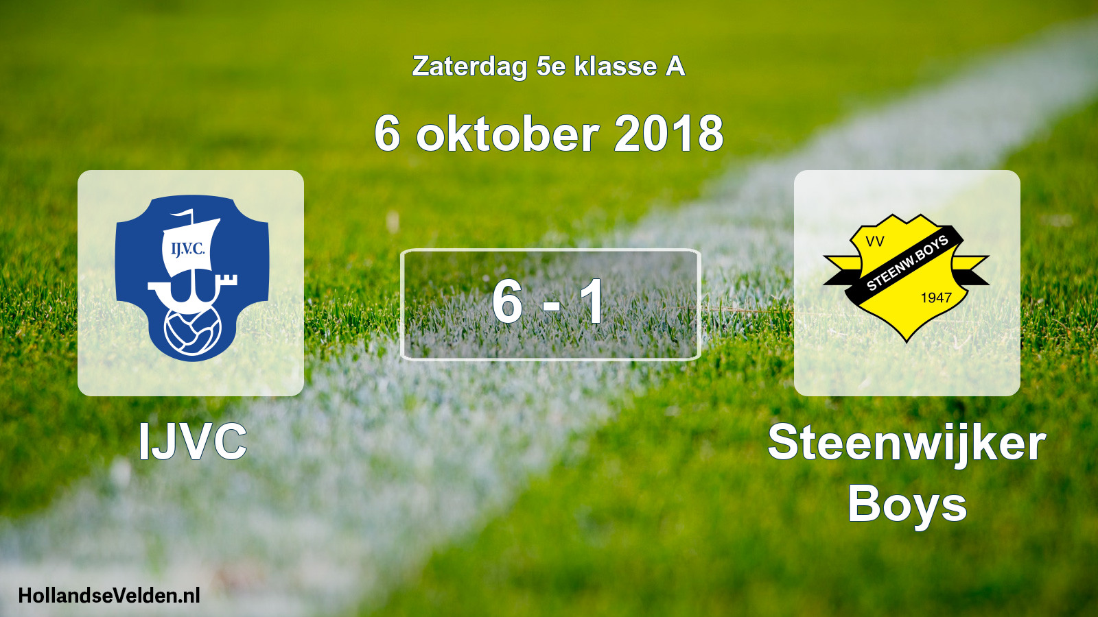 Total number of matches played: IJVC - Steenwijker Boys 6 - 1 (6 October 2018)