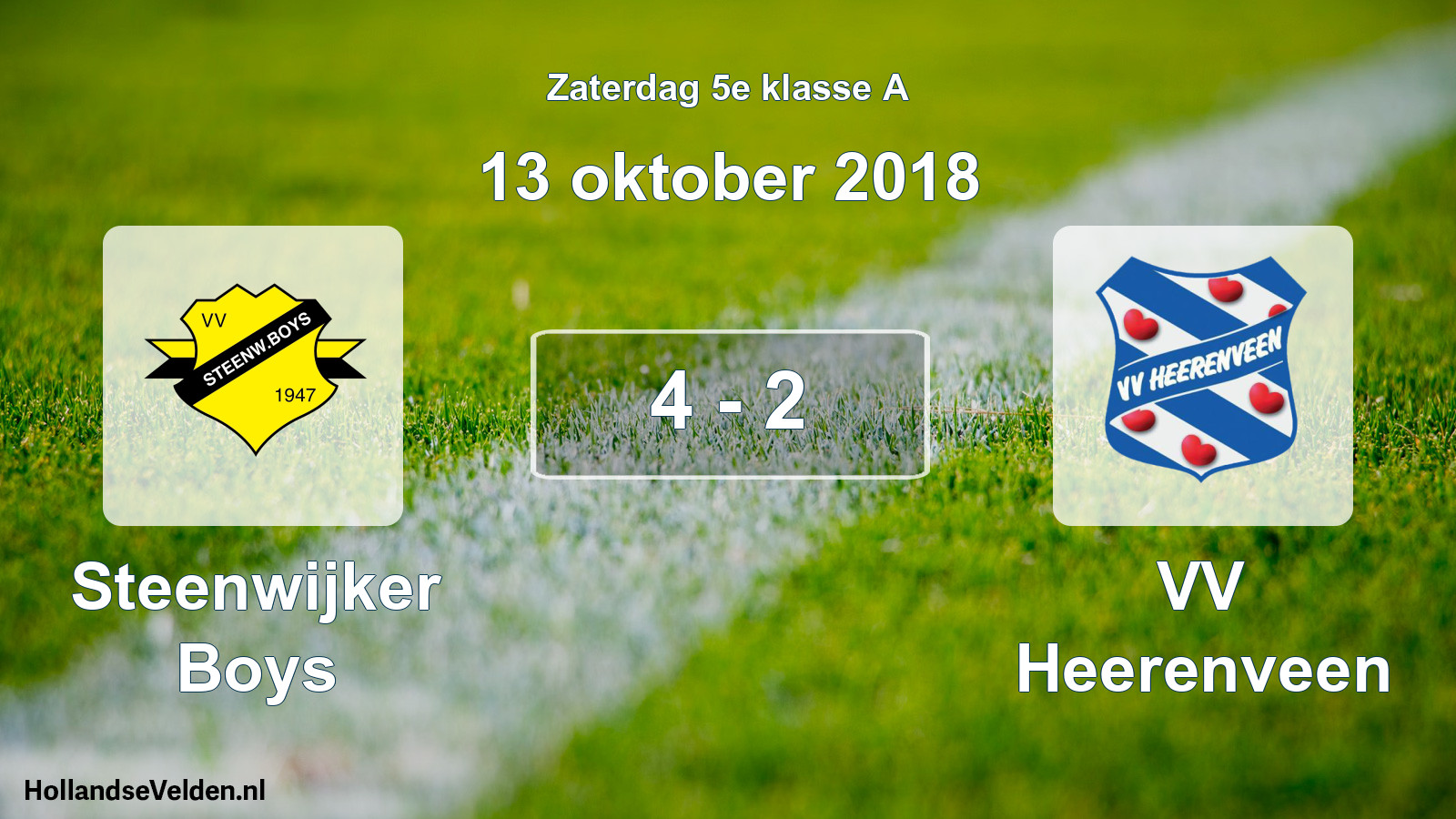 Total number of matches played: Steenwijker Boys - VV Heerenveen 4 - 2 (13 October 2018)