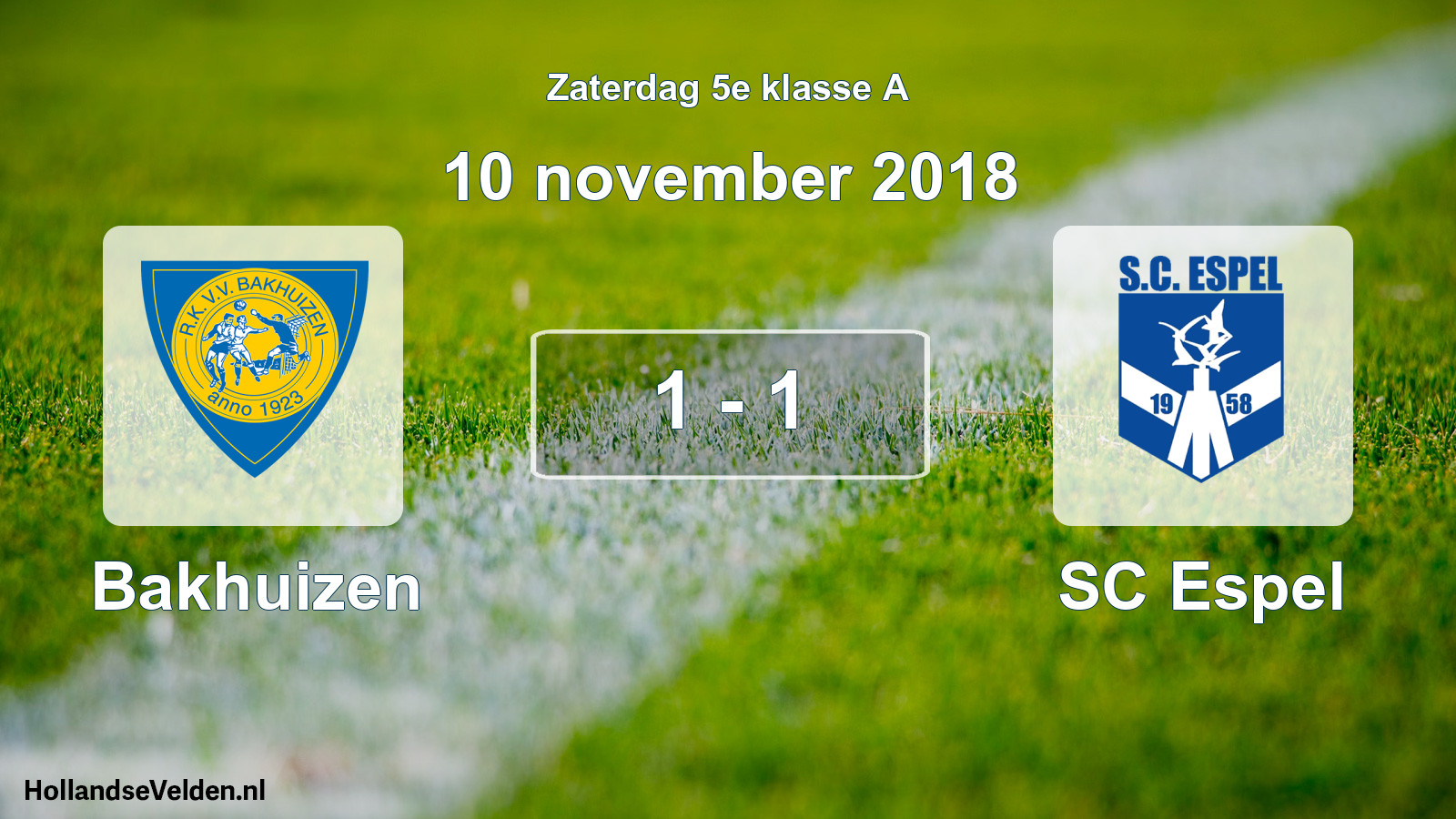 Total number of matches played: Bakhuizen - SC Espel 1 - 1 (10 November 2018)