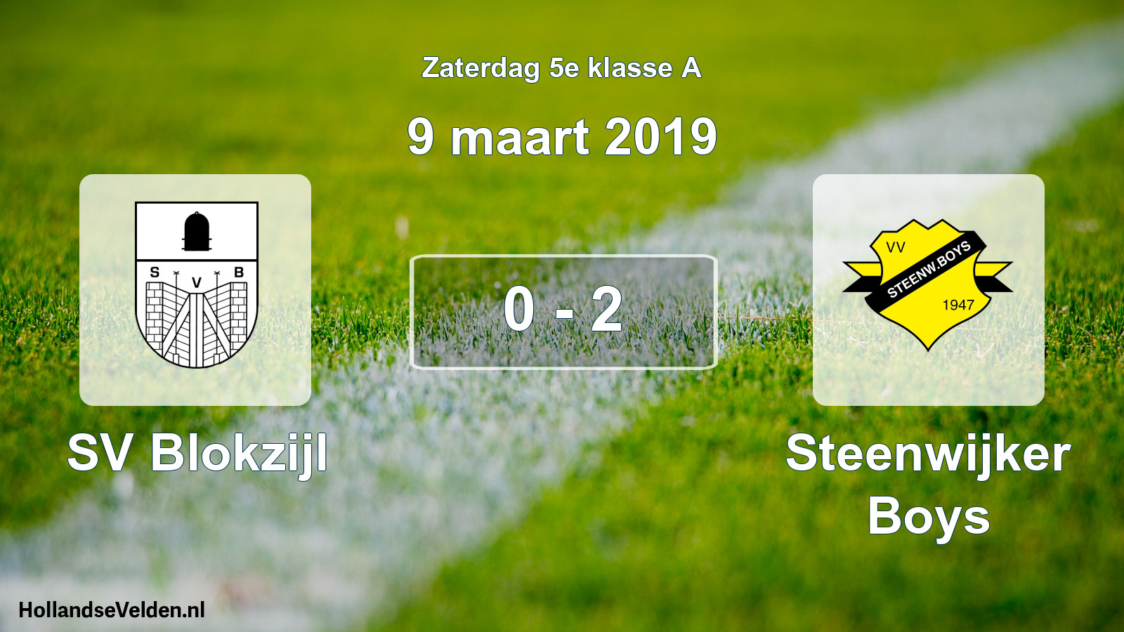 Total number of matches played: SV Blokzijl - Steenwijker Boys 0 - 2 (9 March 2019)