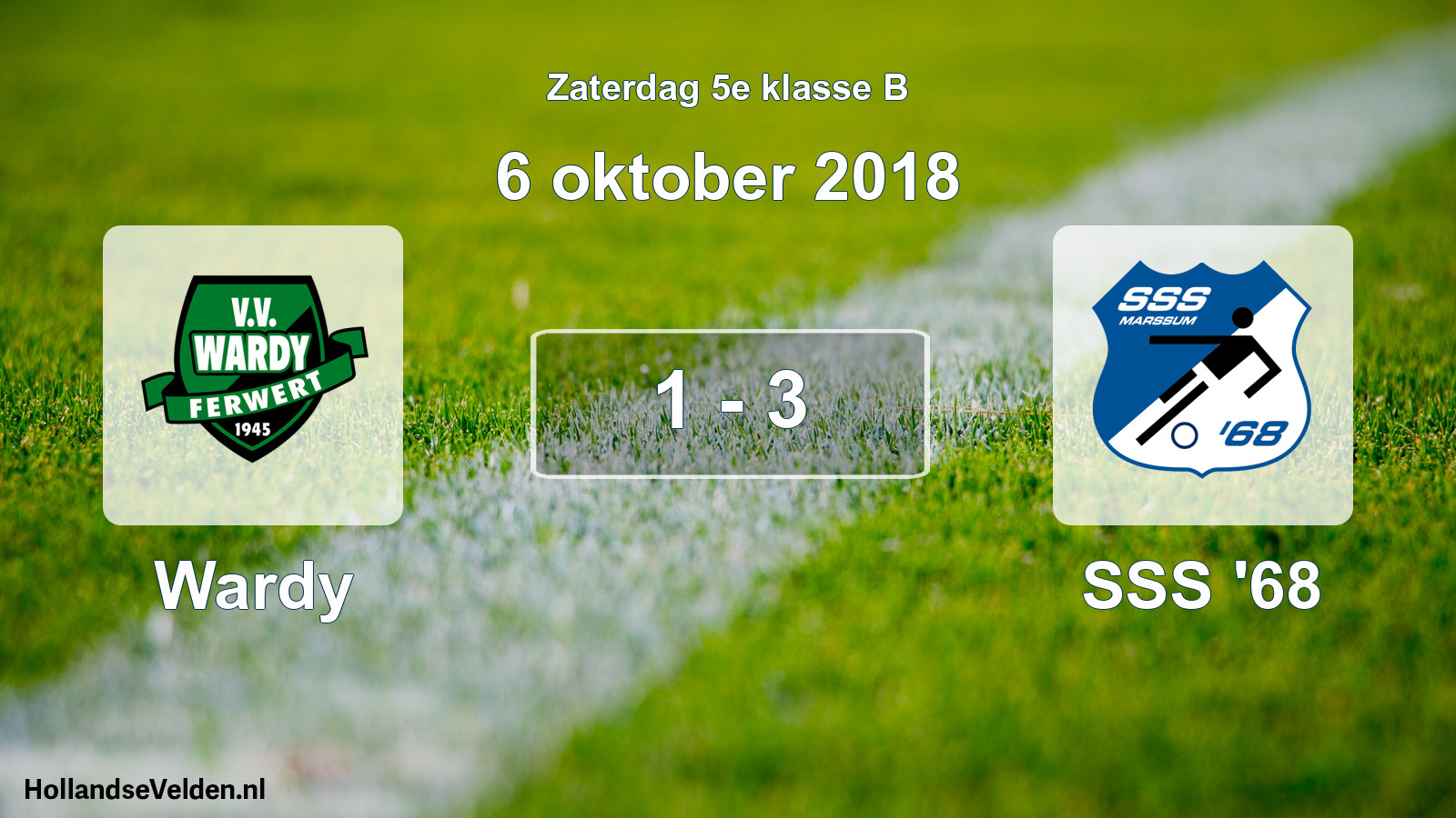 Total number of matches played: Wardy - SSS '68 1 - 3 (6 October 2018)