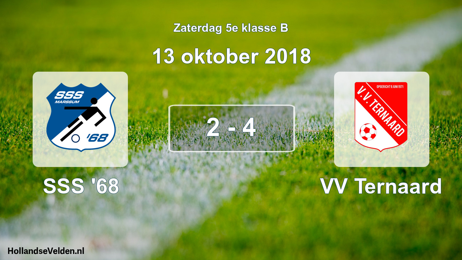 Total number of matches played: SSS '68 - VV Ternaard 2 - 4 (13 October 2018)