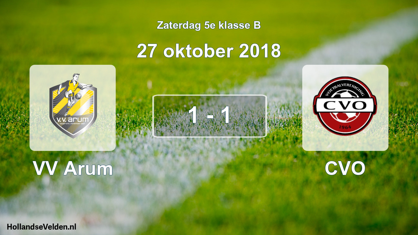 Total number of matches played: VV Arum - CVO 1 - 1 (27 October 2018)