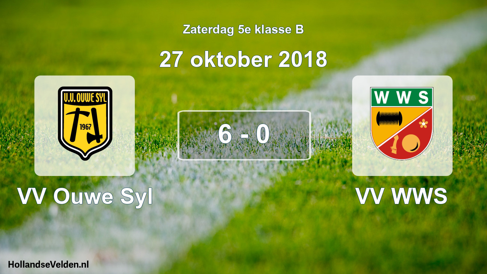 Total number of matches played: VV Ouwe Syl - VV WWS 6 - 0 (27 October 2018)
