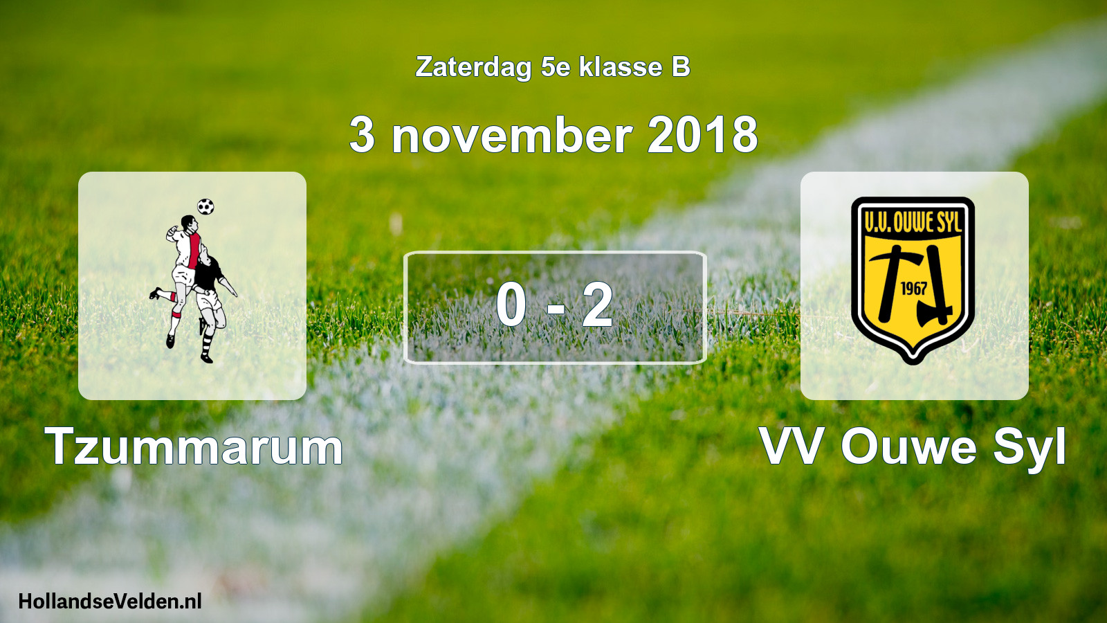 Total number of matches played: Tzummarum - VV Ouwe Syl 0 - 2 (3 November 2018)