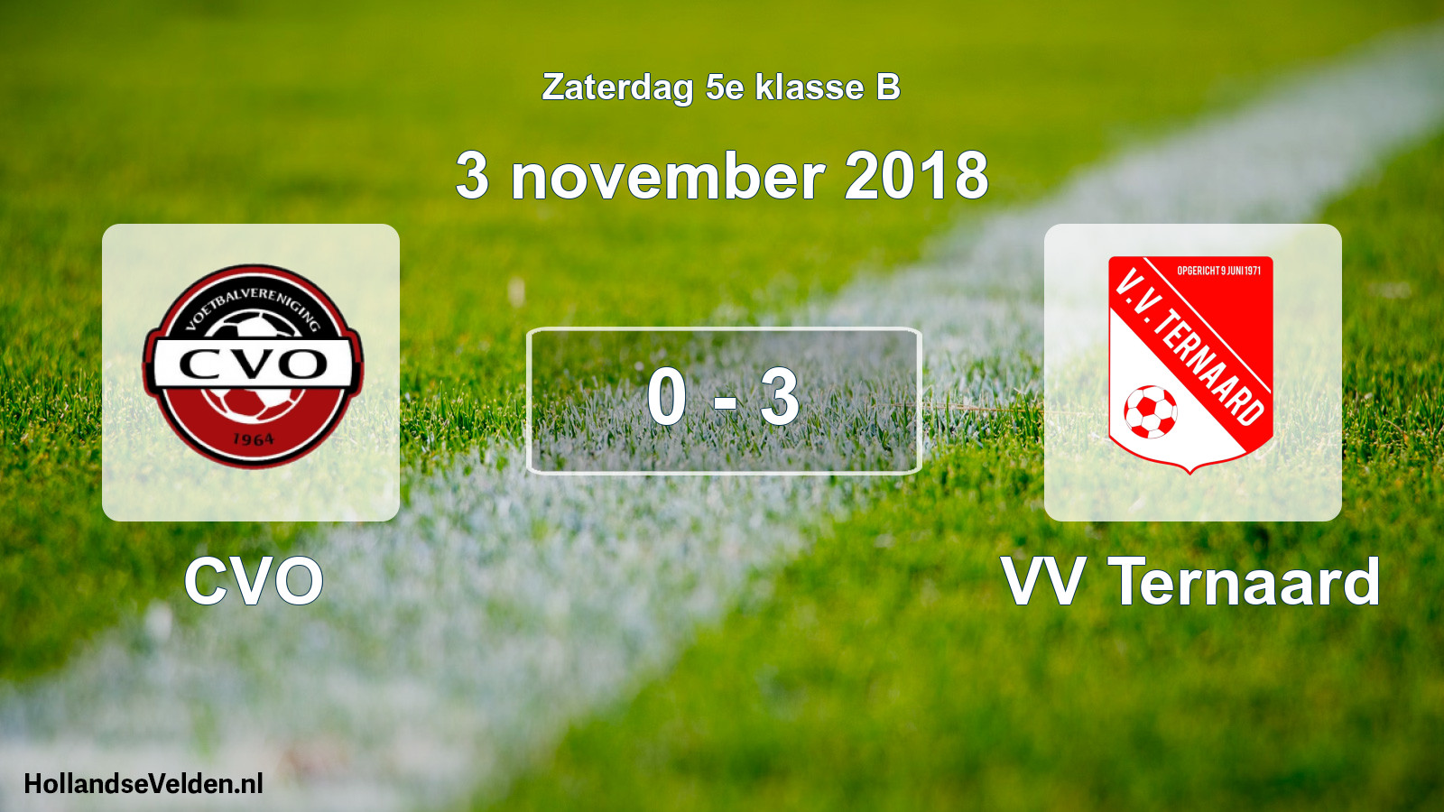 Total number of matches played: CVO - VV Ternaard 0 - 3 (3 November 2018)