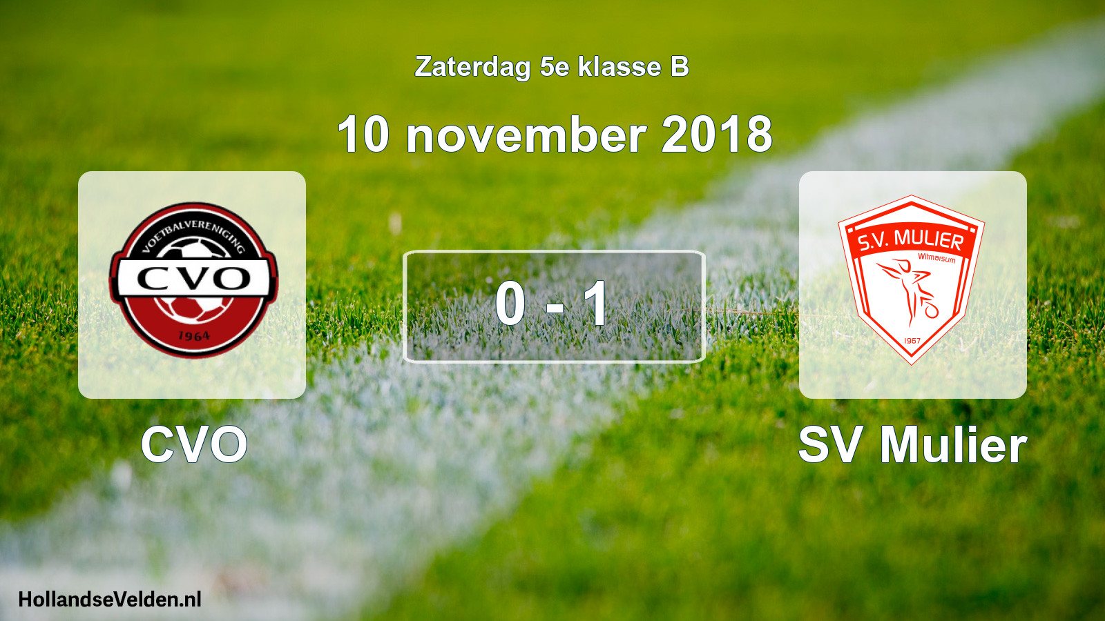 Total number of matches played: CVO - SV Mulier 0 - 1 (10 November 2018)