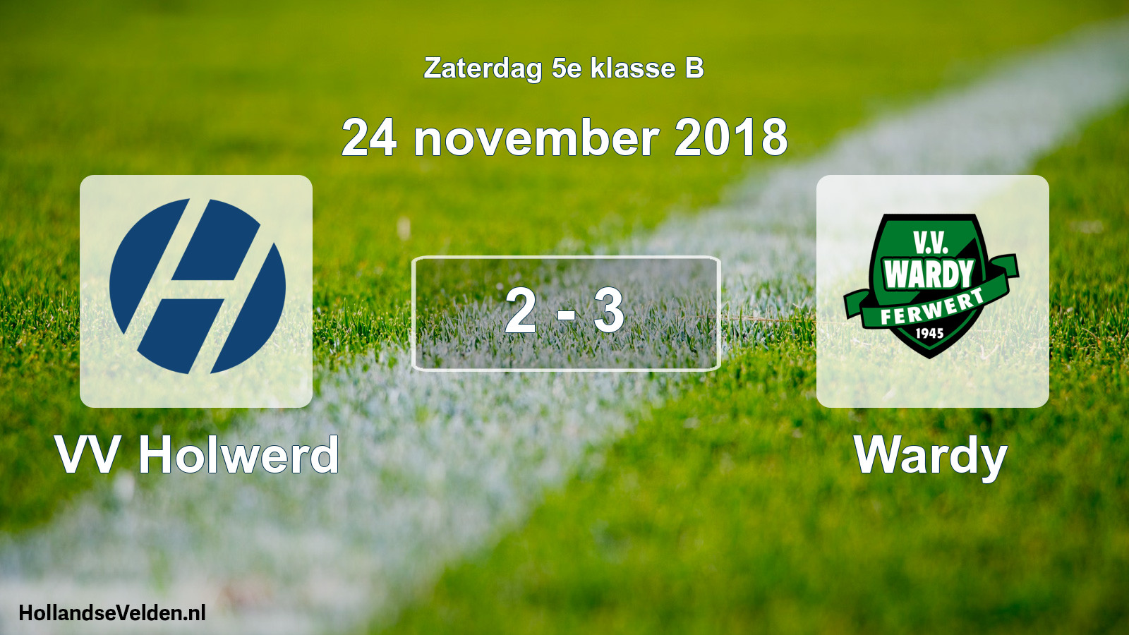 Total number of matches played: VV Holwerd - Wardy 2 - 3 (24 November 2018)