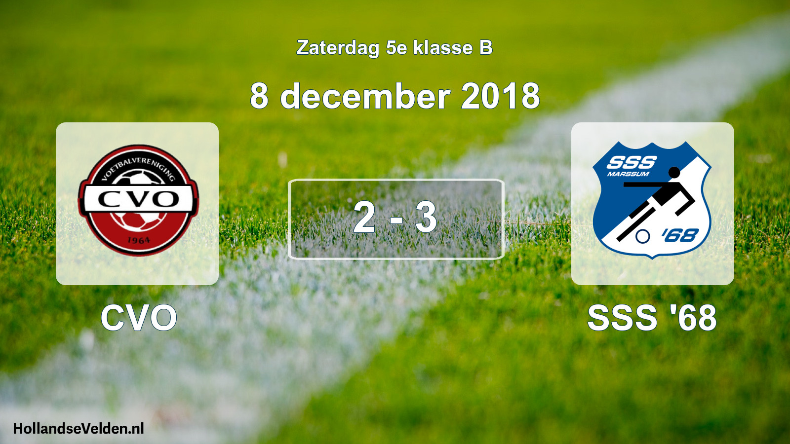 Total number of matches played: CVO - SSS '68 2 - 3 (8 December 2018)