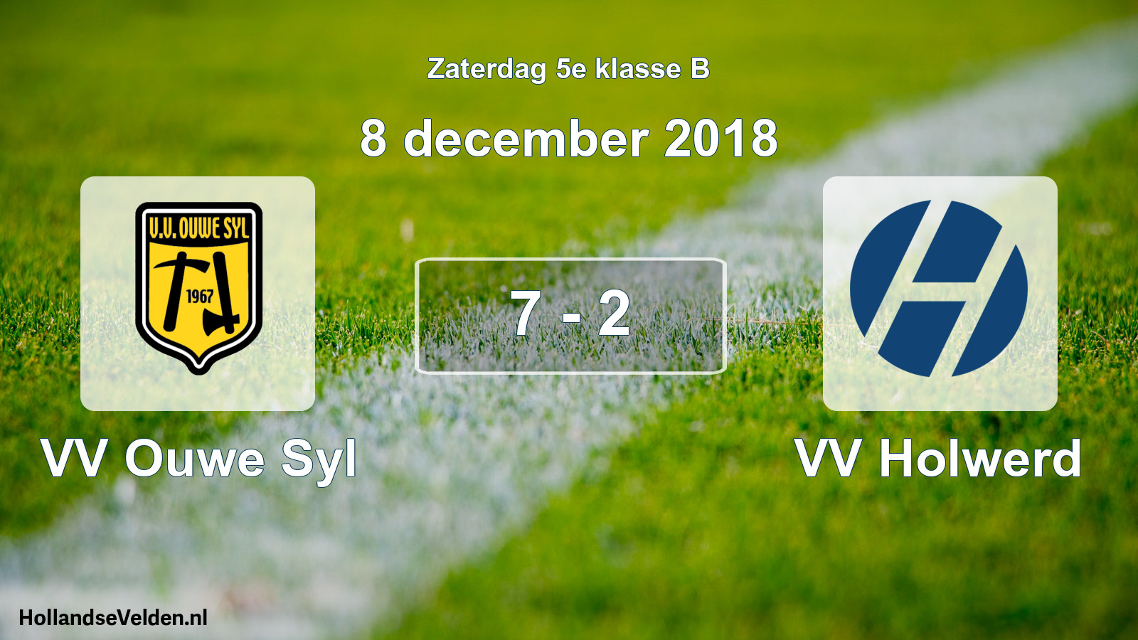 Total number of matches played: VV Ouwe Syl - VV Holwerd 7 - 2 (8 December 2018)