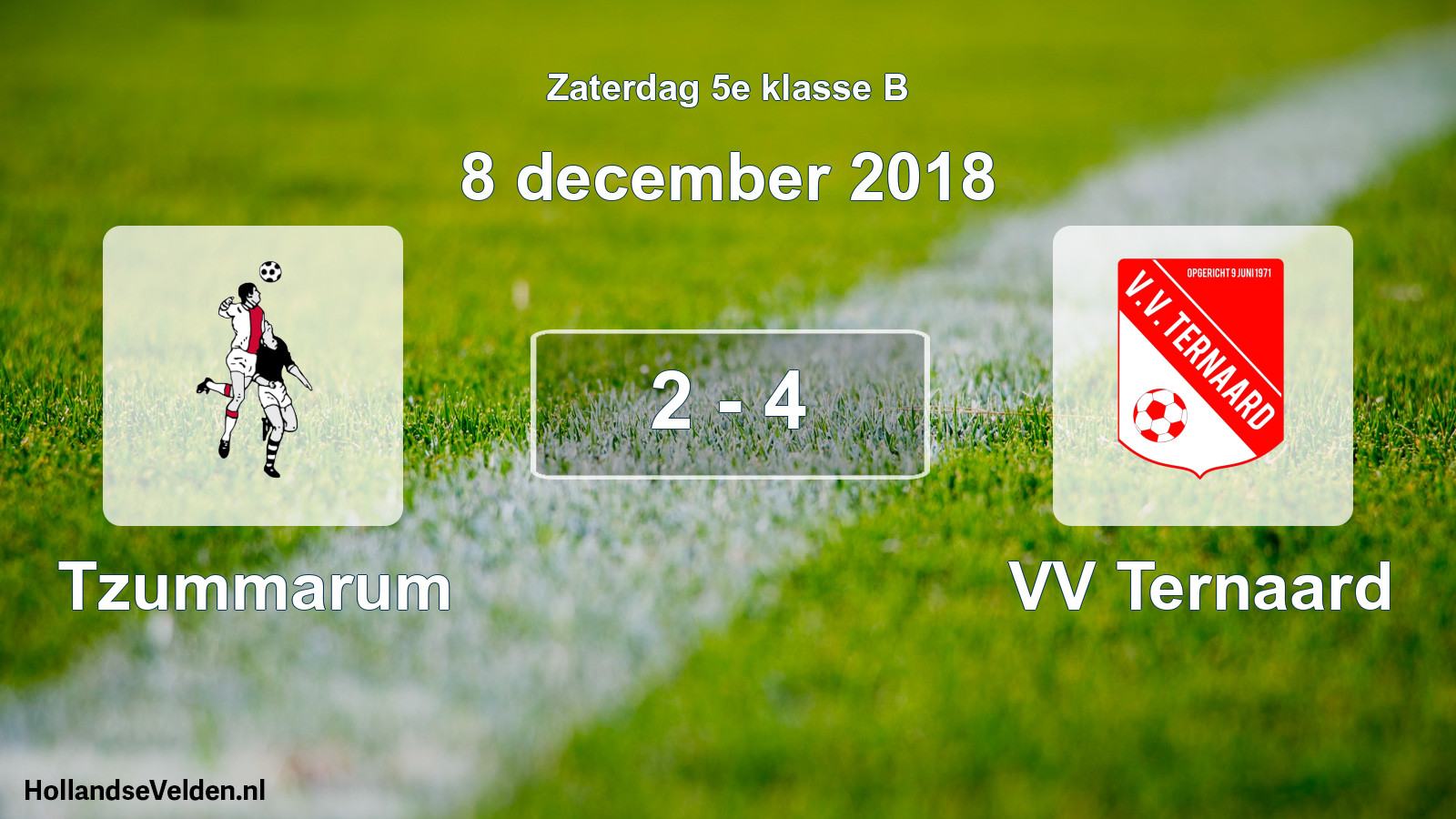 Total number of matches played: Tzummarum - VV Ternaard 2 - 4 (8 December 2018)