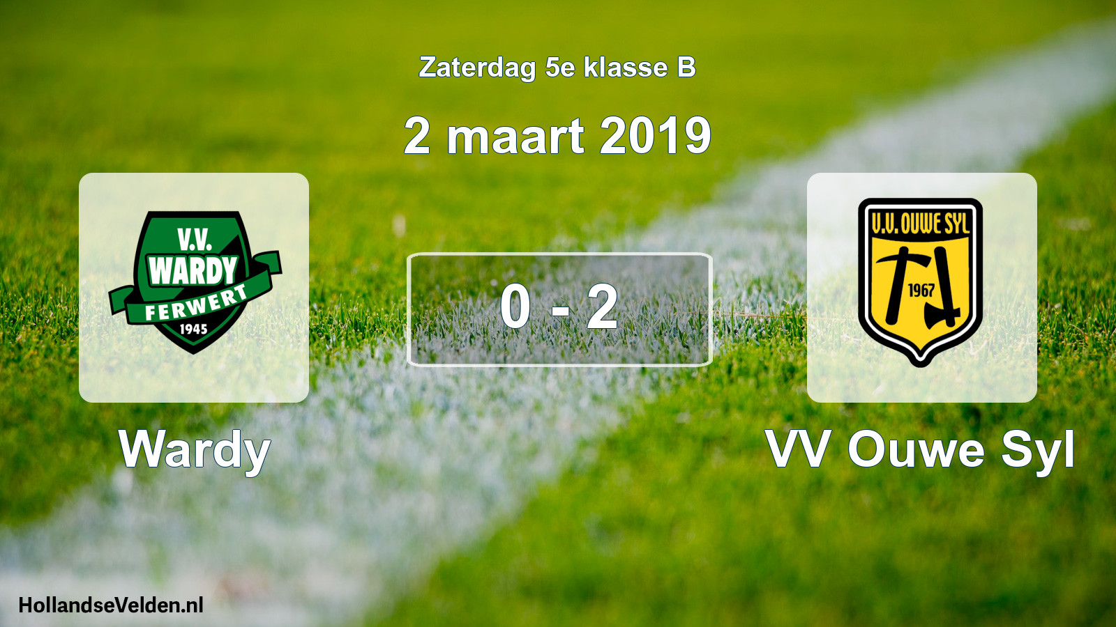 Total number of matches played: Wardy - VV Ouwe Syl 0 - 2 (2 March 2019)