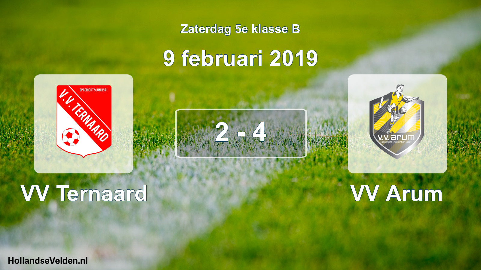 Total number of matches played: VV Ternaard - VV Arum 2 - 4 (9 February 2019)