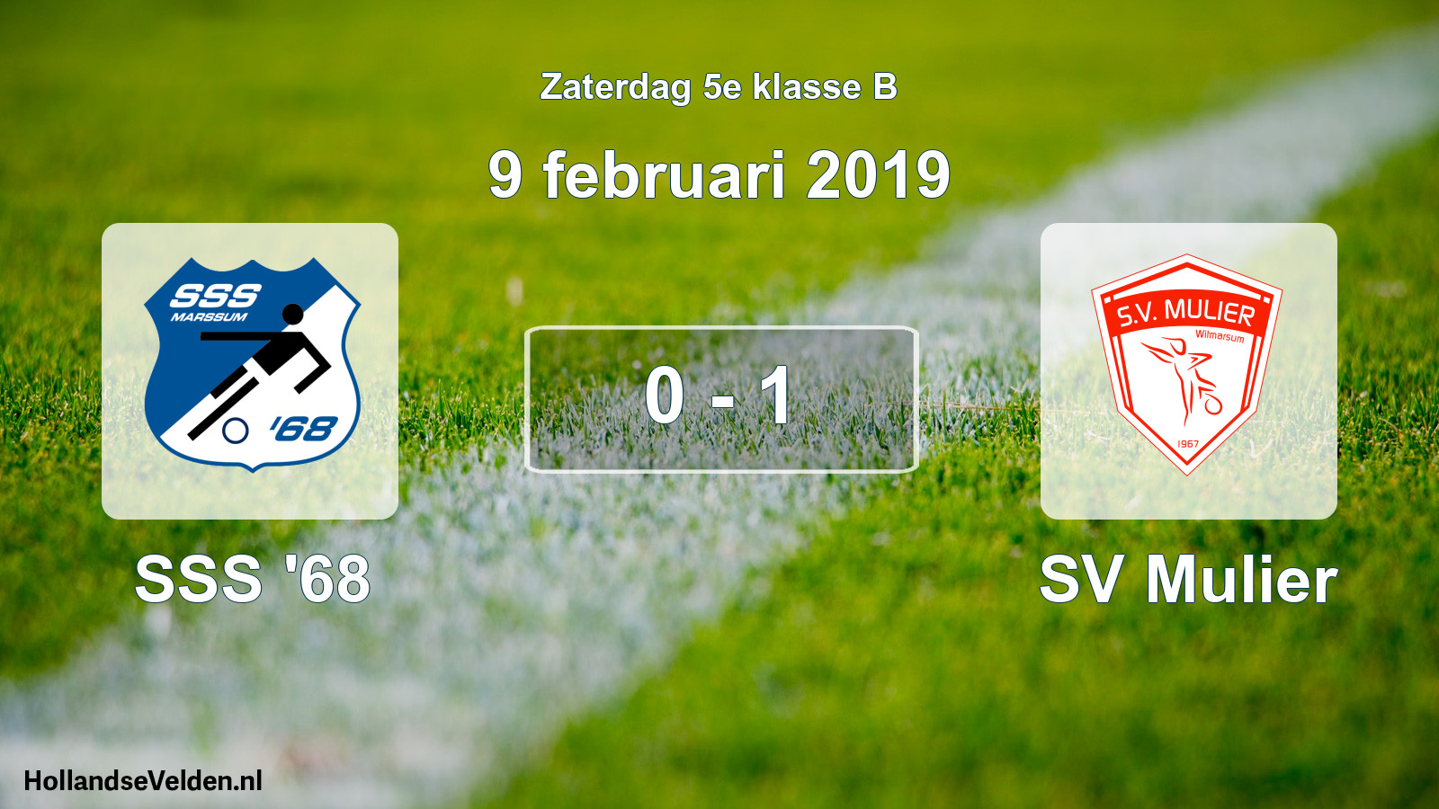 Total number of matches played: SSS '68 - SV Mulier 0 - 1 (9 February 2019)