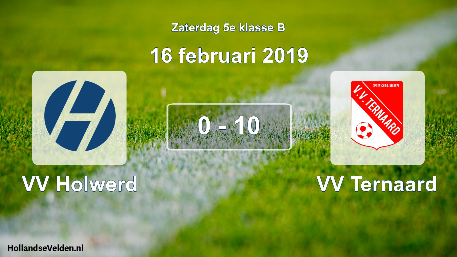 Total number of matches played: VV Holwerd - VV Ternaard 0 - 10 (16 February 2019)