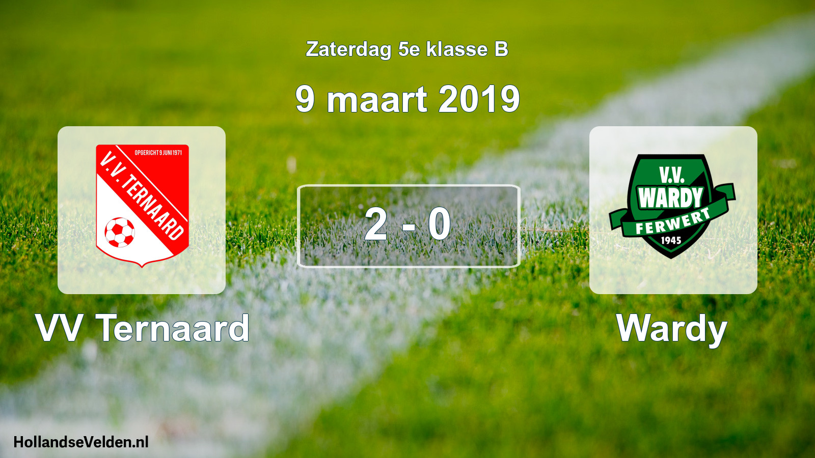 Total number of matches played: VV Ternaard - Wardy 2 - 0 (9 March 2019)