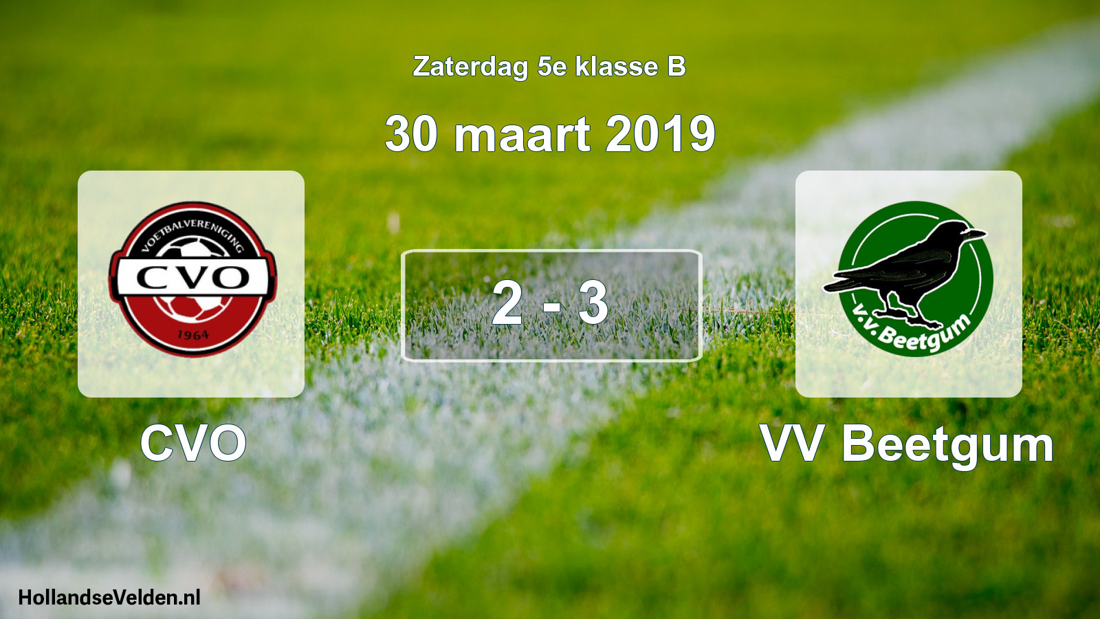 Total number of matches played: CVO - VV Beetgum 2 - 3 (30 March 2019)