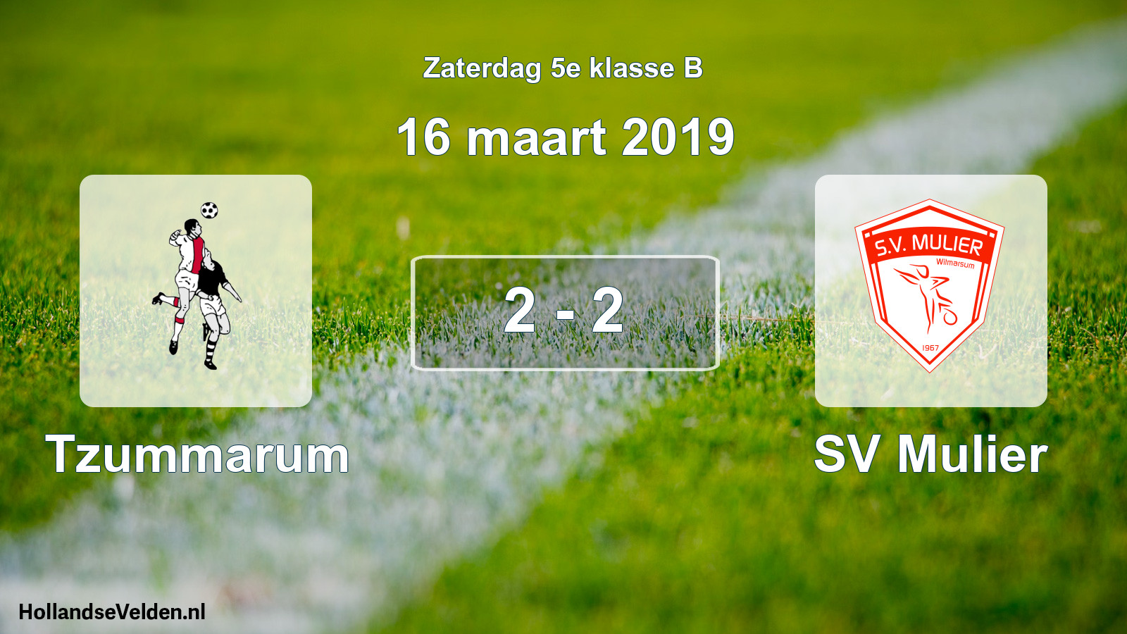 Total number of matches played: Tzummarum - SV Mulier 2 - 2 (16 March 2019)