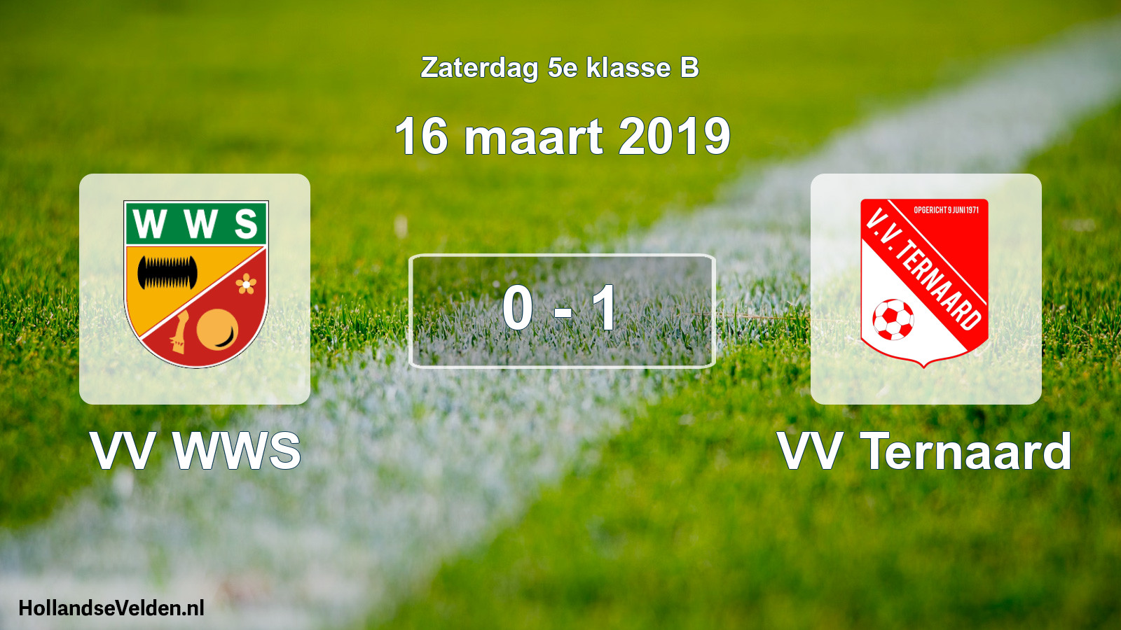 Total number of matches played: VV WWS - VV Ternaard 0 - 1 (16 March 2019)