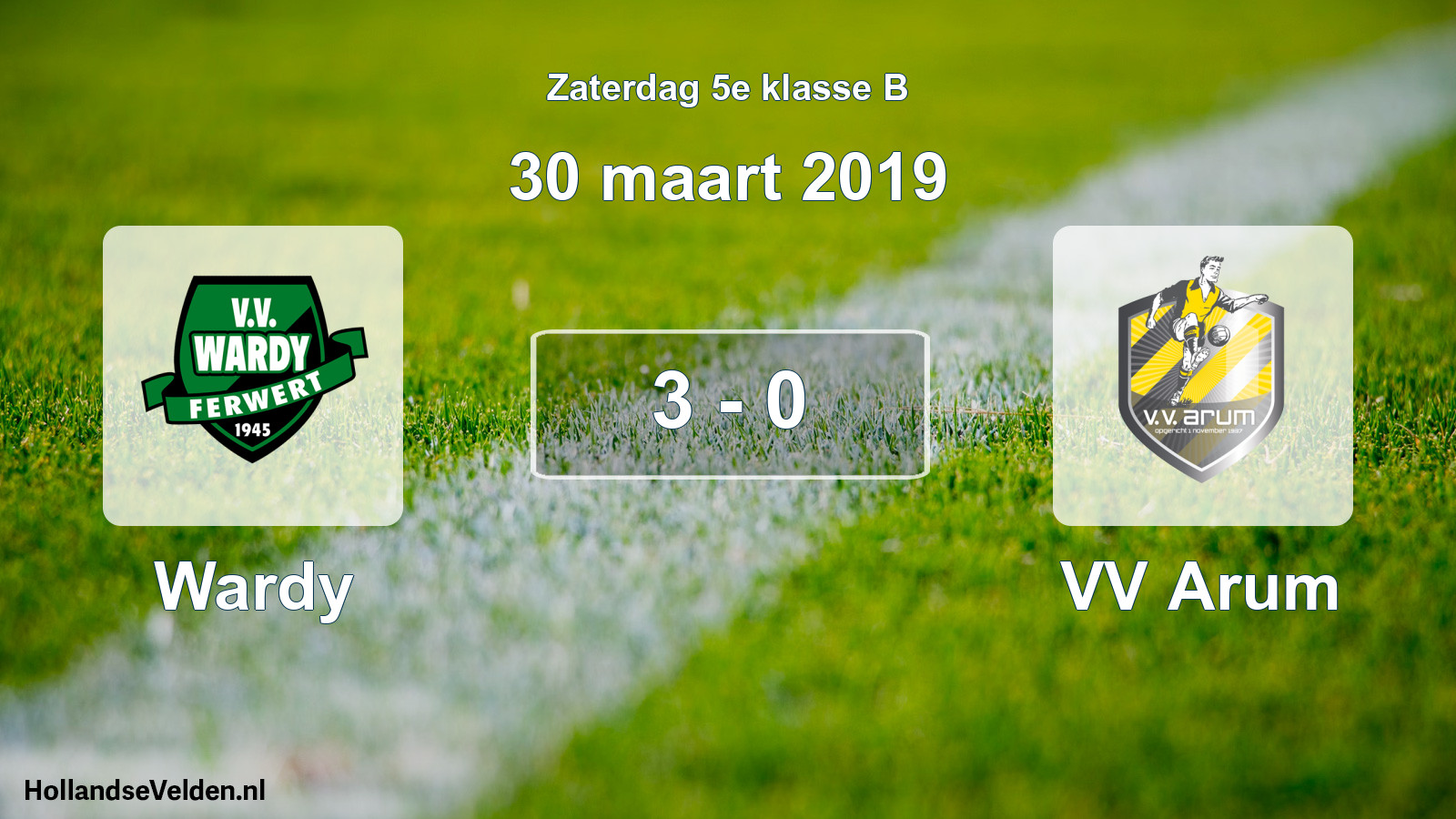 Total number of matches played: Wardy - VV Arum 3 - 0 (30 March 2019)