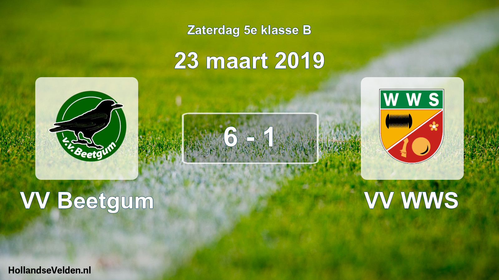 Total number of matches played: VV Beetgum - VV WWS 6 - 1 (23 March 2019)