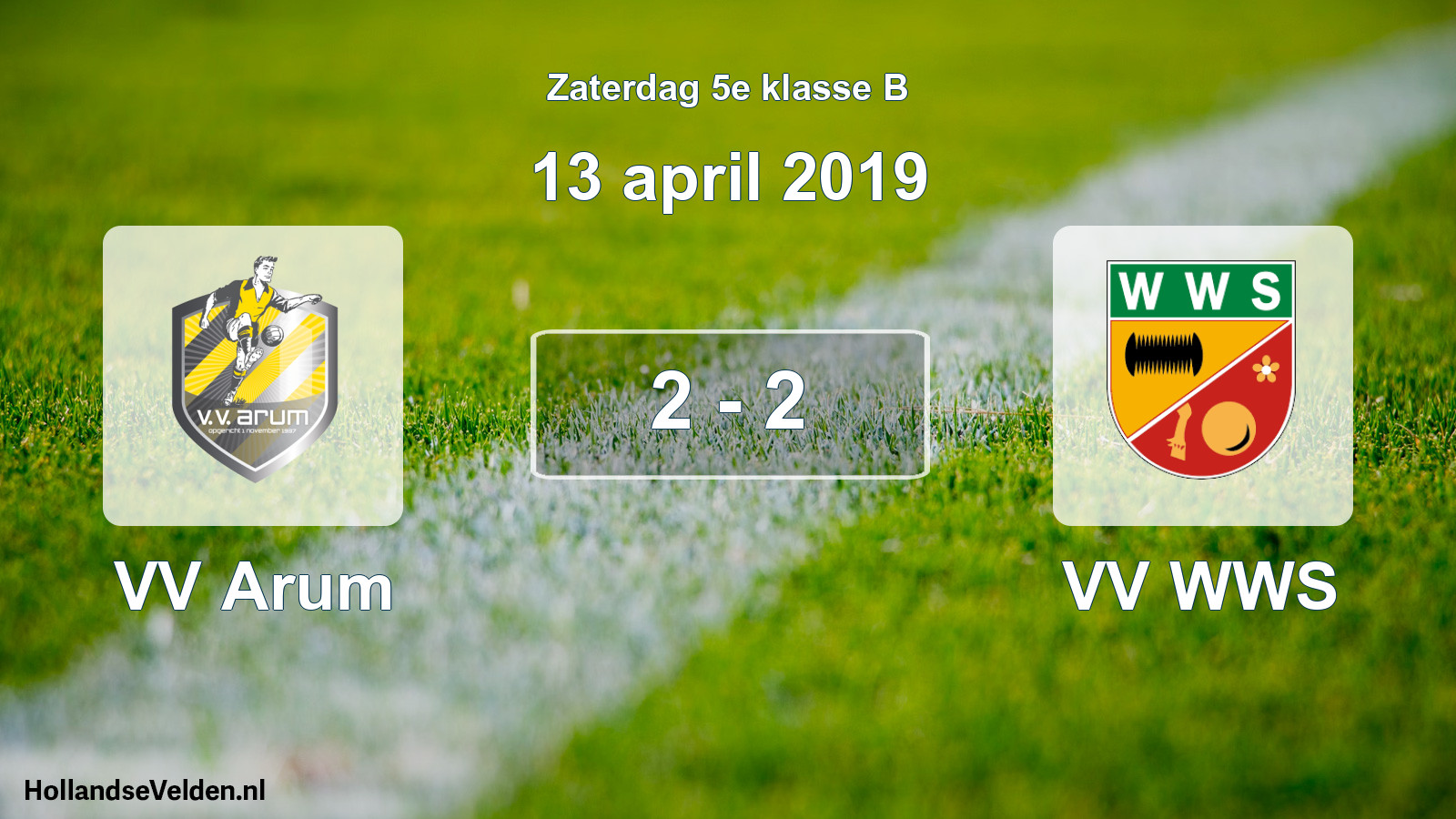 Total number of matches played: VV Arum - VV WWS 2 - 2 (13 April 2019)