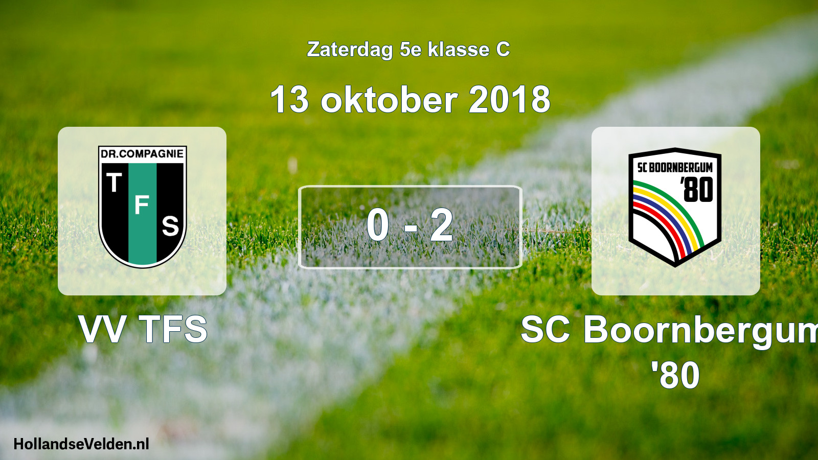Total number of matches played: VV TFS - SC Boornbergum '80 0 - 2 (13 October 2018)