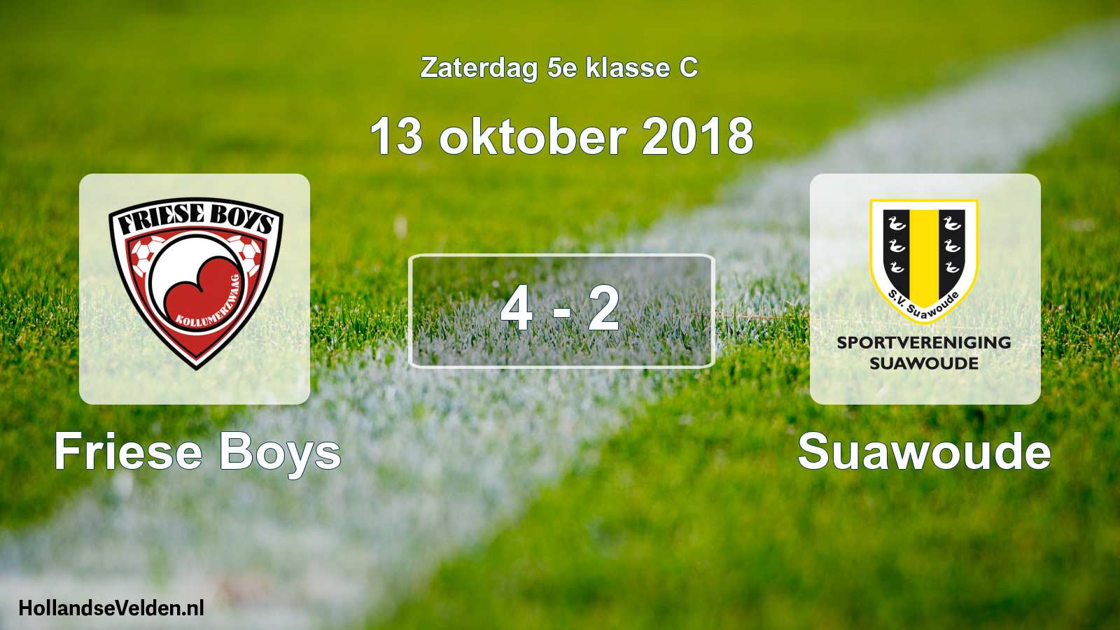 Total number of matches played: Friese Boys - Suawoude 4 - 2 (13 October 2018)