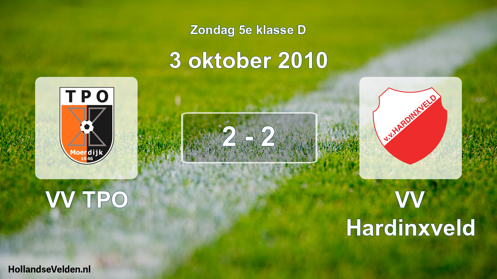 Total number of matches played: VV TPO - VV Hardinxveld 2 - 2 (3 October 2010)