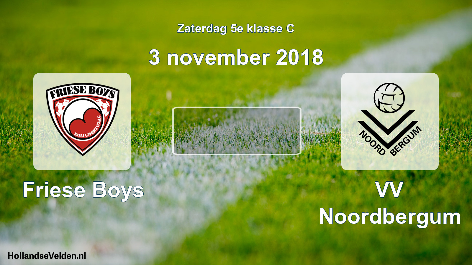 Scheduled Match: Friese Boys - VV Noordbergum (3 November 2018)