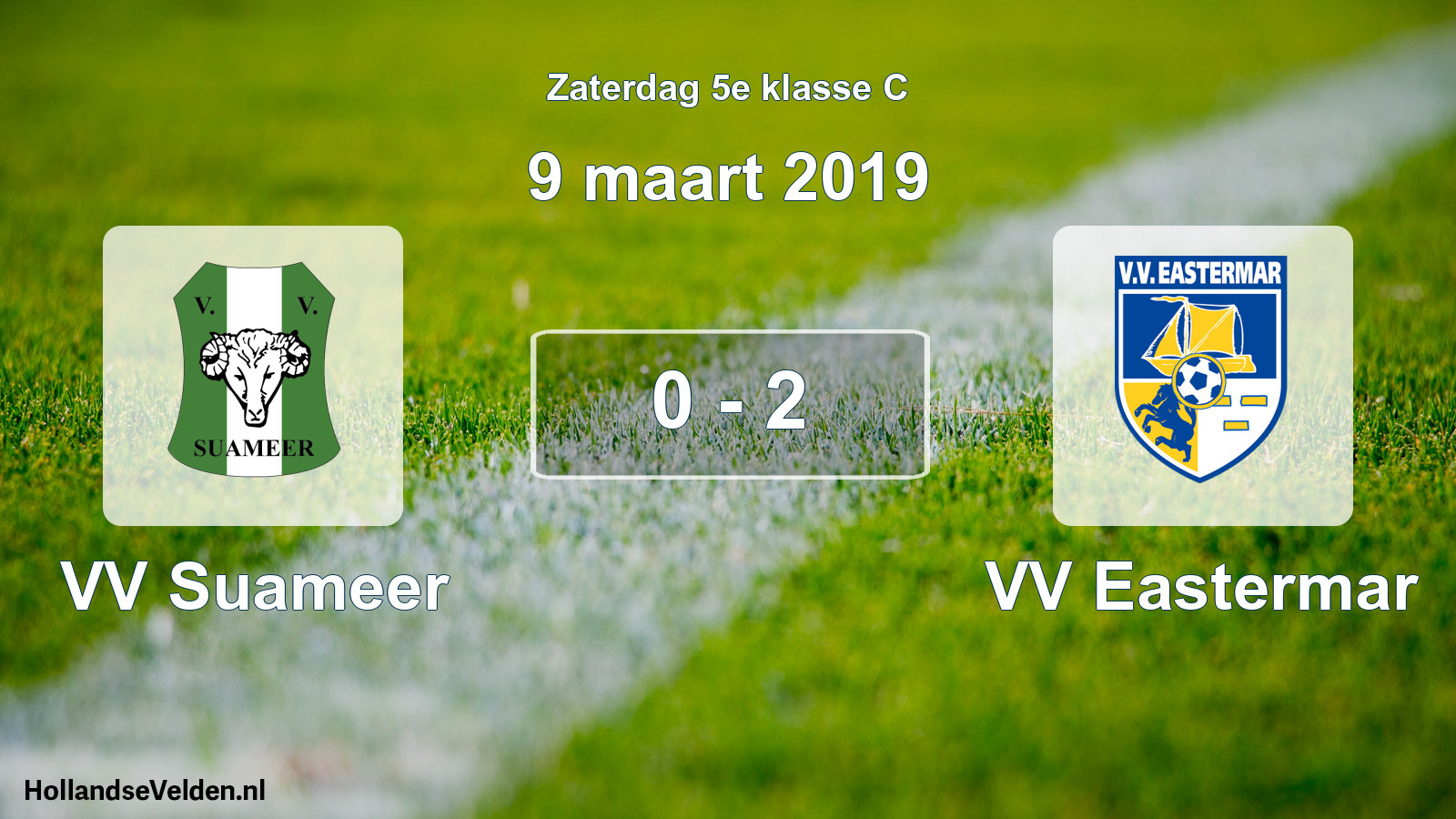 Total number of matches played: VV Suameer - VV Eastermar 0 - 2 (9 March 2019)