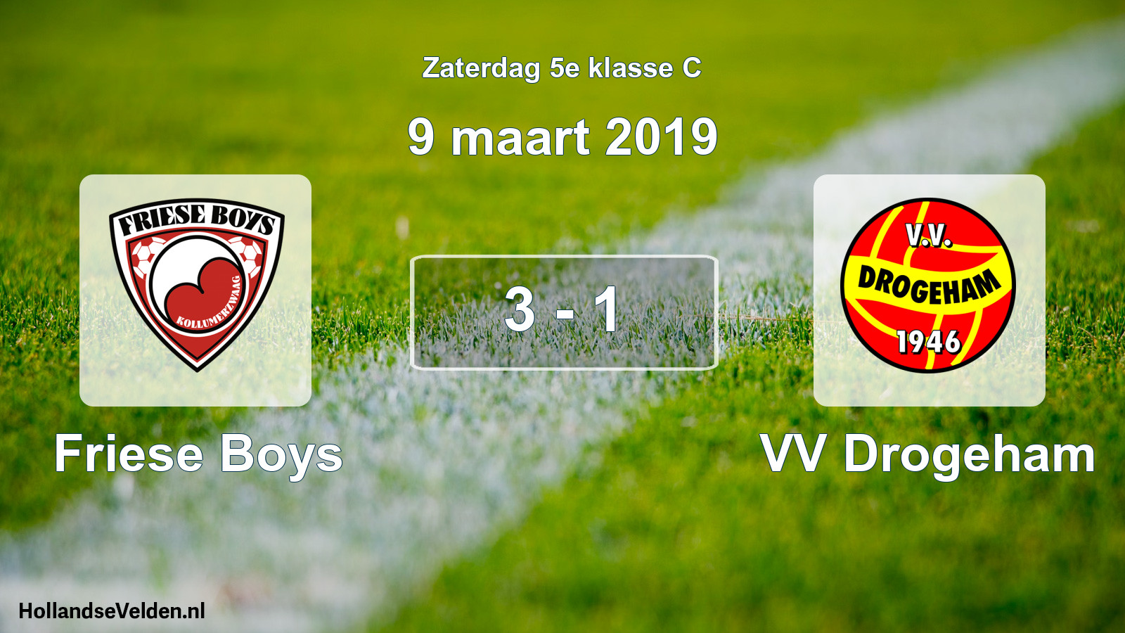 Total number of matches played: Friese Boys - VV Drogeham 3 - 1 (9 March 2019)